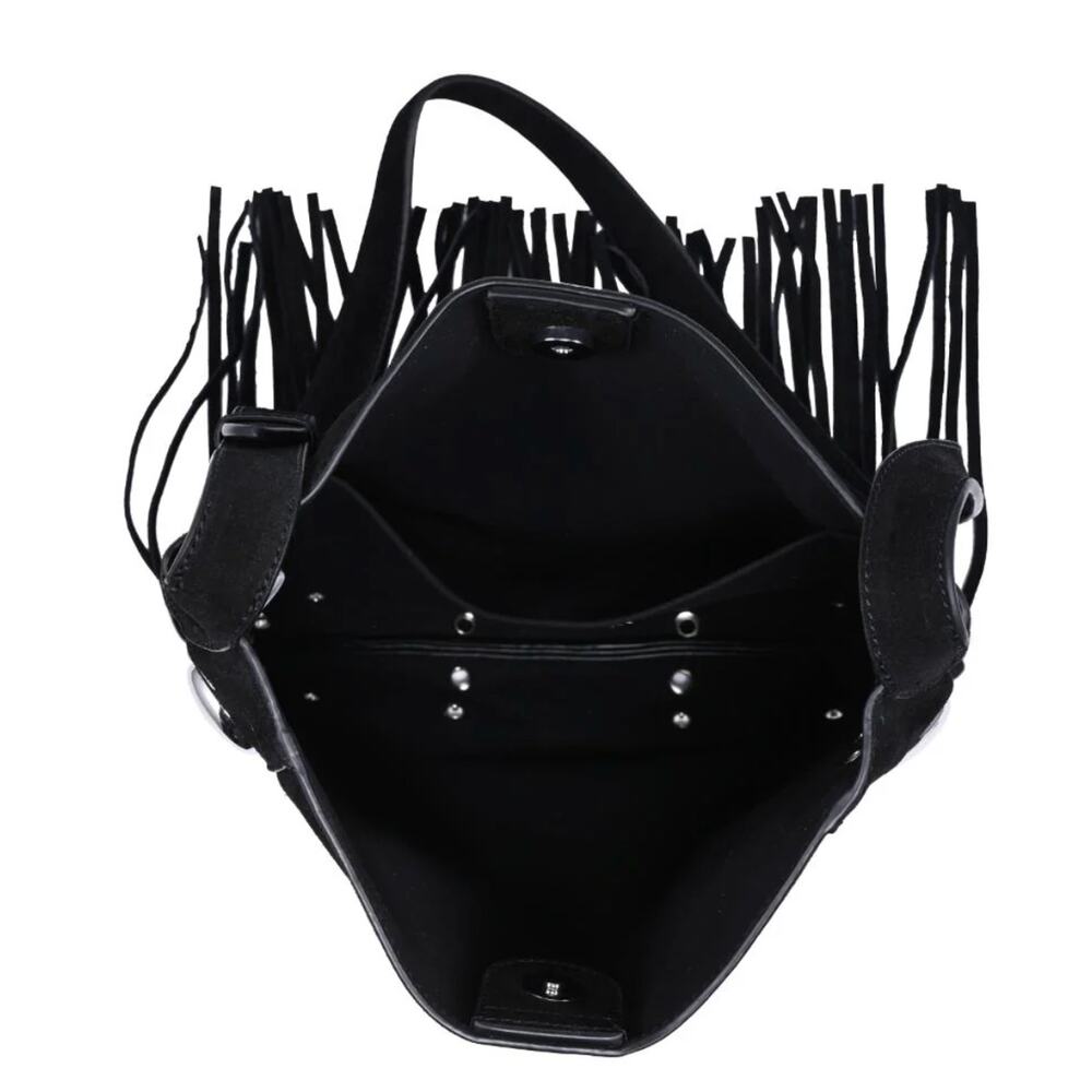 Moda Luxe Courtney Fringe Forward Crossbody BLACK NWT - Picture 4 of 12